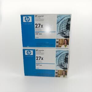 2x GENUINE HP C4127X 27X BLACK HIGH YIELD TONER 4000,4050 NEW SEALED RARE
